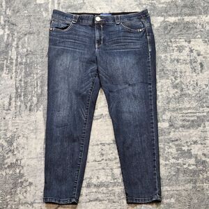 Democracy AB Solutions Women's Size 16 Straight Leg Blue Jeans Whiskers